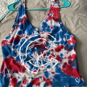 pink chicago cubs tie dye tank